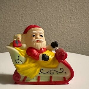 Vintage Mid-Century rubber Santa Sleigh Figurine Made in Japan
